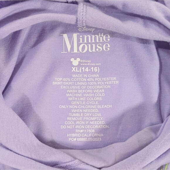 Disney Dress Girls XL Halloween Minnie Mouse Purple Tulle X Large 14 16 NWT New - Picture 3 of 8